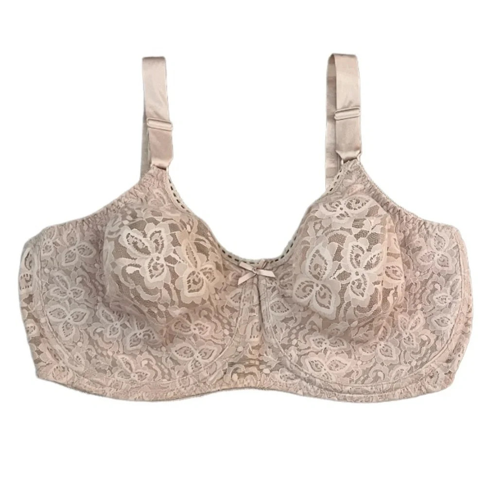 Bali 40DD Lace Bra Rosewood Smooth Lift Underwire Natural Tan Nude Beige